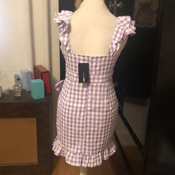 Fashion nova purple and white checkered dress - Picture 6 of 7